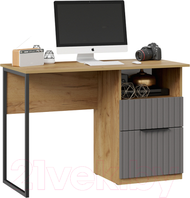 Письменный стол ТриЯ Хилтон тип 1 (дуб крафт золотой/графит матовый)