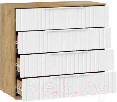 Комод ТриЯ Хилтон (дуб крафт золотой/белый матовый)