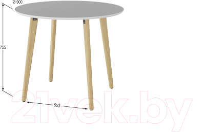 Обеденный стол Калифорния мебель Морган (белый/дуб янтарный)