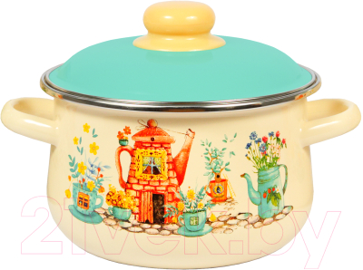 Кастрюля СтальЭмаль Чайный домик 1с45я - фото