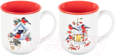 Набор кружек Elan Gallery Снегири / 880174 - фото
