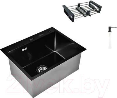 Мойка кухонная Wisent WS35848B+GER013+WW405B+W302644B