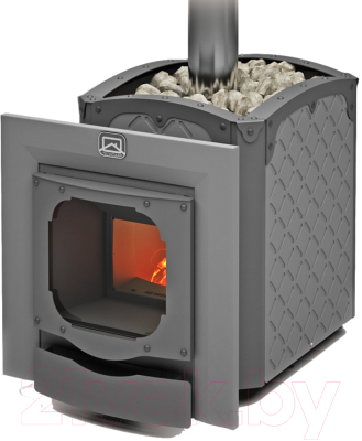 Печь-каменка Теплодар Былина-18Ч Панорама 1.2 (без двери, 16/обрамления) - фото