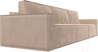 Диван Лига Диванов Куба Лонг (велюр бежевый)