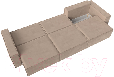 Диван Лига Диванов Куба Лонг (велюр бежевый)