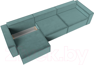 Диван Лига Диванов Куба Лонг (велюр бирюзовый)