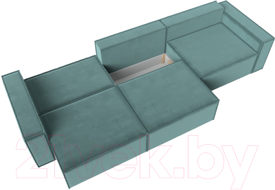 Диван Лига Диванов Куба Лонг (велюр бирюзовый)