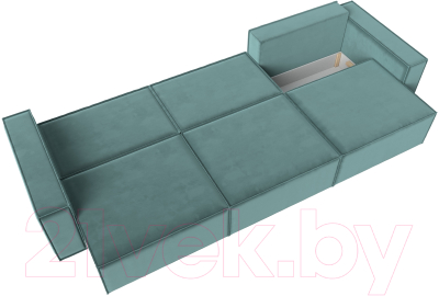 Диван Лига Диванов Куба Лонг (велюр бирюзовый)