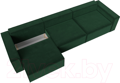 Диван Лига Диванов Куба Лонг (велюр зеленый)