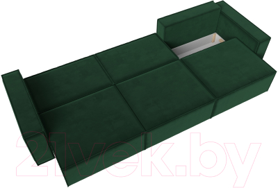 Диван Лига Диванов Куба Лонг (велюр зеленый)