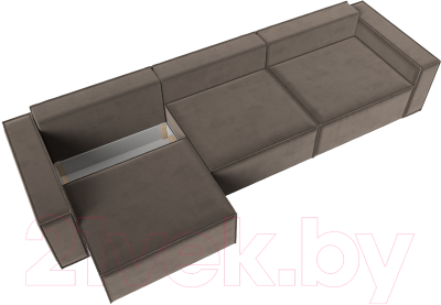 Диван Лига Диванов Куба Лонг (велюр коричневый)