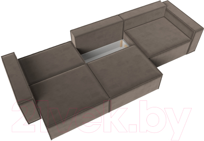 Диван Лига Диванов Куба Лонг (велюр коричневый)