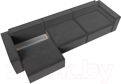 Диван Лига Диванов Куба Лонг (велюр серый)