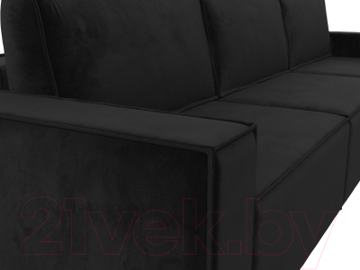 Диван Лига Диванов Куба Лонг (велюр черный)