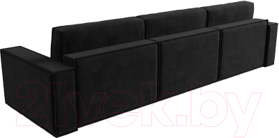 Диван Лига Диванов Куба Лонг (велюр черный)