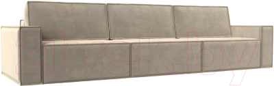 Диван Лига Диванов Куба Лонг (микровельвет бежевый) - фото