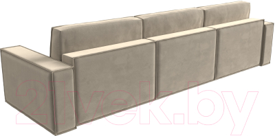 Диван Лига Диванов Куба Лонг (микровельвет бежевый)