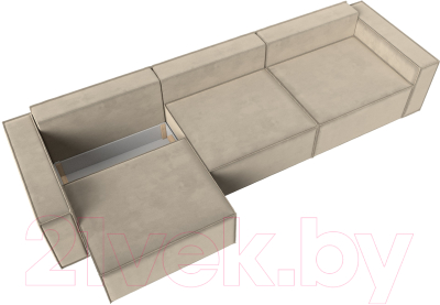 Диван Лига Диванов Куба Лонг (микровельвет бежевый)