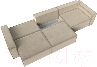 Диван Лига Диванов Куба Лонг (микровельвет бежевый)