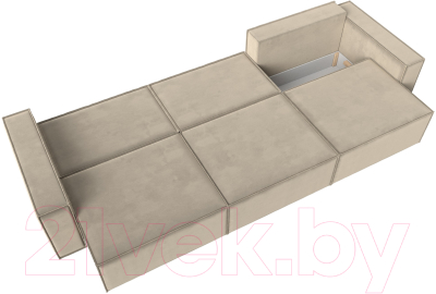 Диван Лига Диванов Куба Лонг (микровельвет бежевый)