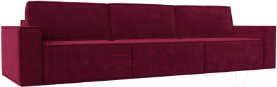 Диван Лига Диванов Куба Лонг (микровельвет бордовый) - фото