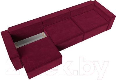 Диван Лига Диванов Куба Лонг (микровельвет бордовый)