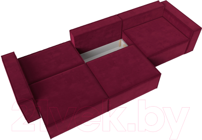 Диван Лига Диванов Куба Лонг (микровельвет бордовый)
