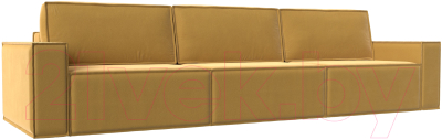 Диван Лига Диванов Куба Лонг (микровельвет желтый) - фото