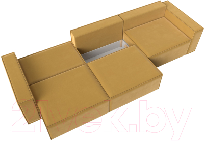 Диван Лига Диванов Куба Лонг (микровельвет желтый)