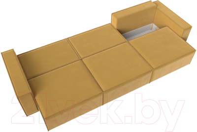 Диван Лига Диванов Куба Лонг (микровельвет желтый)