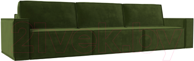 Диван Лига Диванов Куба Лонг (микровельвет зеленый) - фото