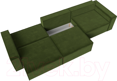 Диван Лига Диванов Куба Лонг (микровельвет зеленый)
