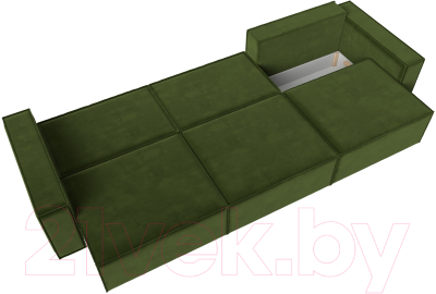 Диван Лига Диванов Куба Лонг (микровельвет зеленый)