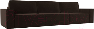 Диван Лига Диванов Куба Лонг (микровельвет коричневый) - фото