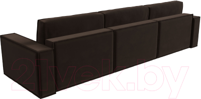 Диван Лига Диванов Куба Лонг (микровельвет коричневый)