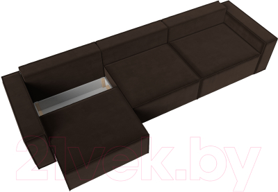 Диван Лига Диванов Куба Лонг (микровельвет коричневый)