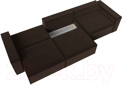 Диван Лига Диванов Куба Лонг (микровельвет коричневый)