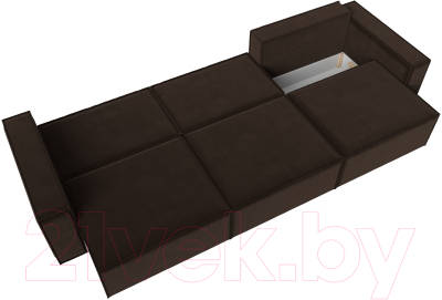 Диван Лига Диванов Куба Лонг (микровельвет коричневый)