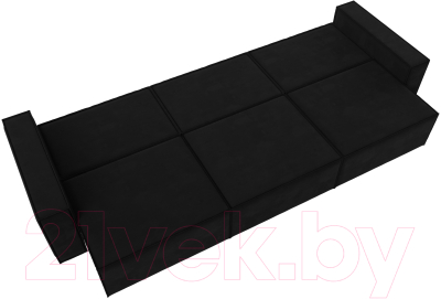 Диван Лига Диванов Куба Лонг (микровельвет черный)