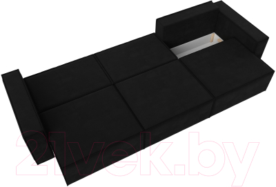 Диван Лига Диванов Куба Лонг (микровельвет черный)