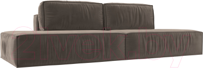 Диван Лига Диванов Прага Лофт (велюр коричневый) - фото