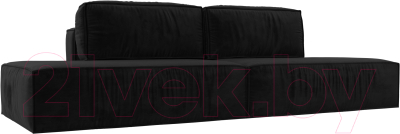 Диван Лига Диванов Прага Лофт (велюр черный) - фото