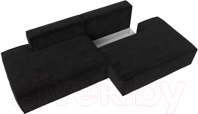 Диван Лига Диванов Прага Лофт (велюр черный)