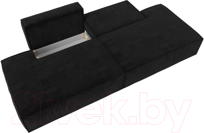 Диван Лига Диванов Прага Лофт (велюр черный)