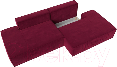 Диван Лига Диванов Прага Лофт (микровельвет бордовый)