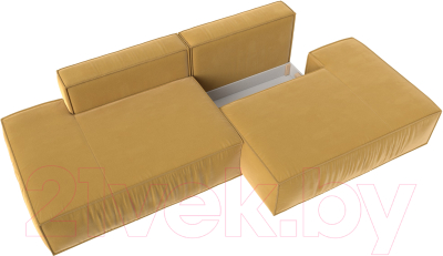 Диван Лига Диванов Прага Лофт (микровельвет желтый)