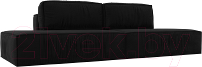 Диван Лига Диванов Прага Лофт (микровельвет черный) - фото