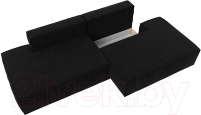 Диван Лига Диванов Прага Лофт (микровельвет черный)