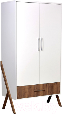 Шкаф Polini Kids Porto 3100 / 0002573.165 (белый/дуб крафт) - фото