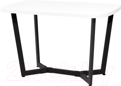 Обеденный стол Millwood Лофт Мюнхен Л 120x70x75 (белый/металл черный) - фото